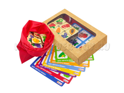 Лото "Фрукты-овощи" (42 фишки, 7 полей, мешочек, АТ)