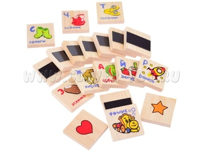 Набор на магнитах "Азбука" (36 деталей, дерево)