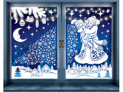 Новогоднее волшебство на 2-х листах. Новогодние наклейки А3 (Н-16487)