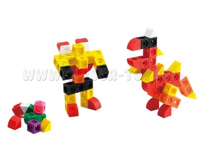 Математические кубики, 2 см (200 шт). Набор с заданиями для конструирования.