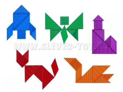 Танграм тактильный (35 дет), полупрозрачный.