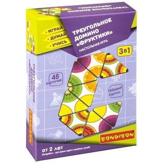 Треугольное домино "Фруктики" 3в1