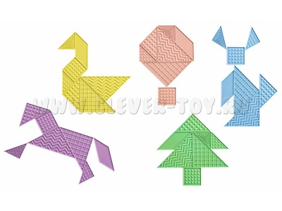 Танграм тактильный (35 дет) Набор с карточками