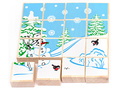 Пазл деревянный "Времена года - Зима, весна" (16 деталей)