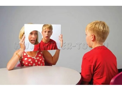 Зеркало с отверстием для логопедических занятий(двустороннее)