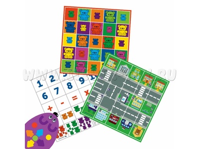 Комплект тематических полей "Город"+"Семейка медведей.Цвета"+"Семейка медведей.Счет"