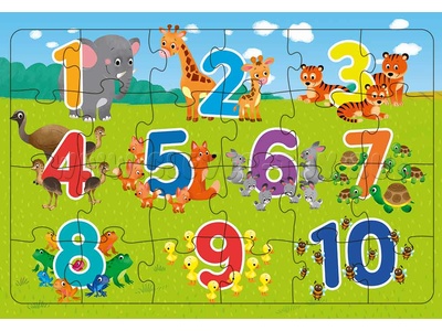 Пазл на подложке "Цифры и счет" (24 дет.)