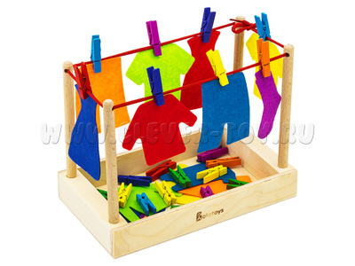 Прищепки "Стирка" (24 шт, 14 предметов одежды, основание, АТ)