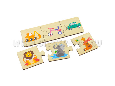 Набор пазлов (10 карточек, 30 деталей) (остатки)