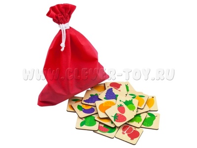 Игра "Мемори. Фрукты" (22,5*13,5 см, 24 карточки, мешочек)