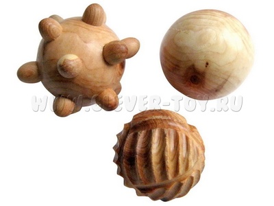 Шары тактильные можжевеловые (3 штуки)