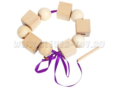 Бусы "Геометрия" (шары и кубы, 10 предметов)