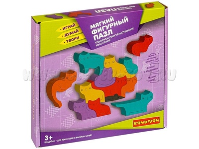 Мягкий фигурный пазл "Кошки и мышь. Тренируем пространственное мышление"