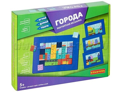 Магнитная мозаика "Города" 4в1 (Играй Думай Твори)