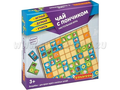 Настольная игра "Чай с пончиком" (домино-пазл)