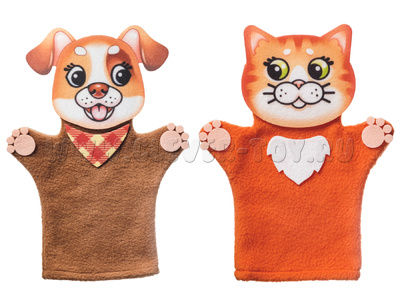 Театр на руку "Кот Василий и Пёс Барбос" (фетр)