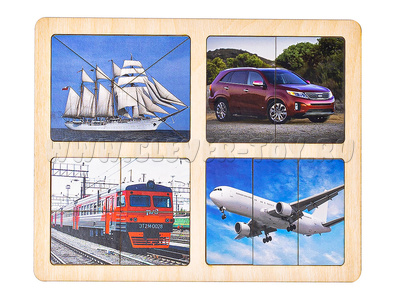Разрезные картинки "Транспорт" (дерево)