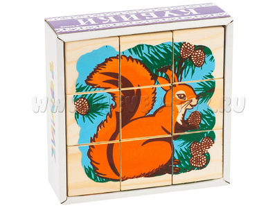 Кубики "Сложи рисунок: животные леса"