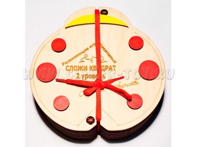 Сложи квадрат 2 уровень Никитина - Божья коровка (дерево, производство Никитиных)