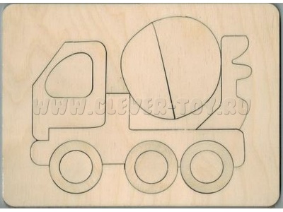Мозаика "Сложи картинку. Бетономешалка" (бесцветная)