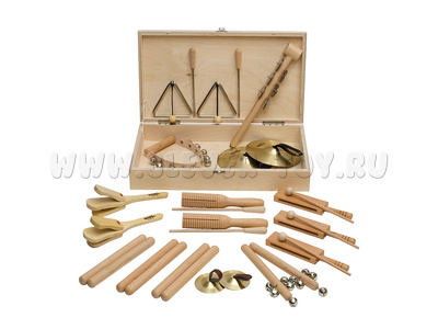 Набор из 10 видов инструментов в деревянном футляре, 18 шт.