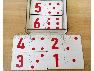 Домино "Числа и цифры" (Дерево)