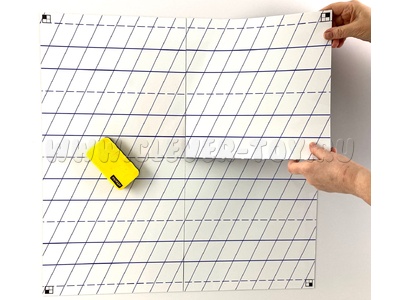 Магнитно-маркерное поле "Линейка" для работы на классной доске (из 4-х частей)