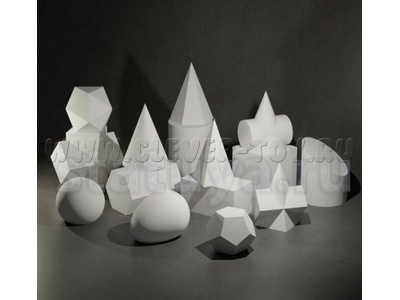 Комплект гипсовых моделей геометрических тел. Набор геометрических тел (15 шт)