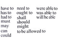 Набор магнитных карточек "Modal verbs" (маленький размер)