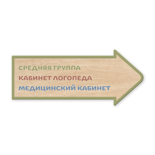 Табличка фанерная Навигация Скандик (стрелка вправо)