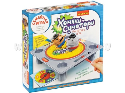 Магнитная настольная игра "Хомяки-сумотори"