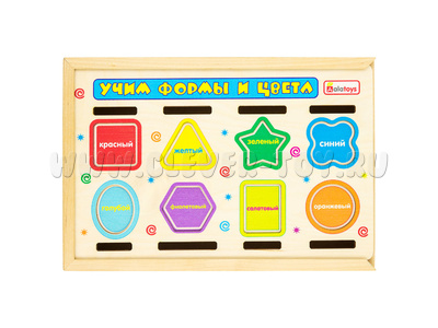 Сортер "Учим формы и цвета" (24 детали, 10 карточек с заданиями) (остатки)