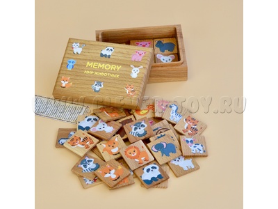 Мемори "Мир животных" (в деревянной коробке)