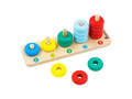 Пирамидка деревянная логическая "Счеты" (15 деталей, основание)