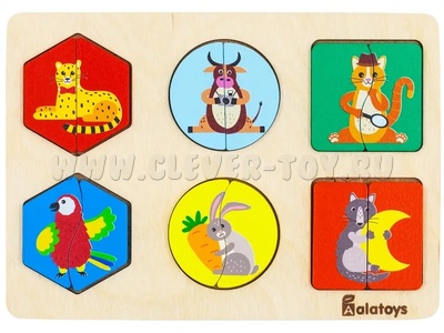 Сортер "Животные" (12 деталей, основание)