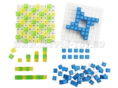Кубики полупрозрачные и кубики с цифрами. Набор "Учимся считать до 100"