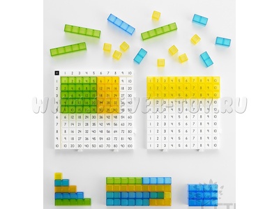 Математические доски и полупрозрачные кубики. Набор