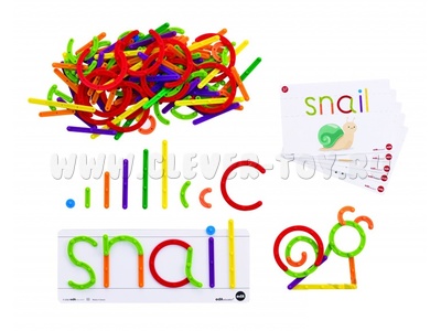 Палочки счетные Геостикс (200 дет.) Конструктор слов с карточками (23 шт.)