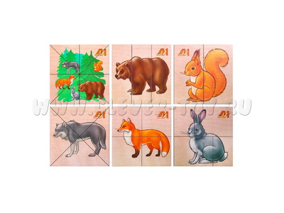 Сложи картинку Лесные животные