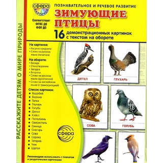 Демонстрационные картинки СУПЕР. Зимующие птицы (16 шт.) НОВЫЕ