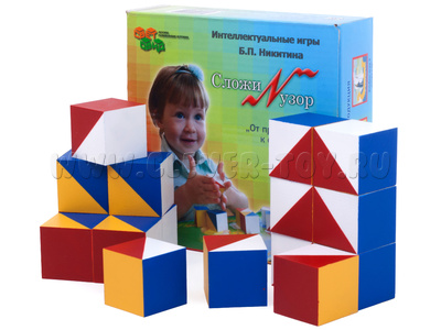 Кубики Сложи узор (дерево в гофр коробке)