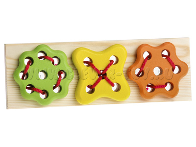 Шнуровка деревянная "Набор цветов"