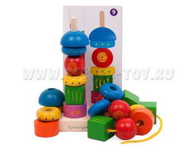 Пирамидка деревянная "Геометрия"