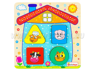 Сортер "Домик" (4 детали)